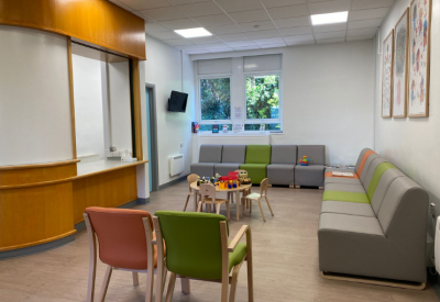 Newly refurbished children's unit waiting area